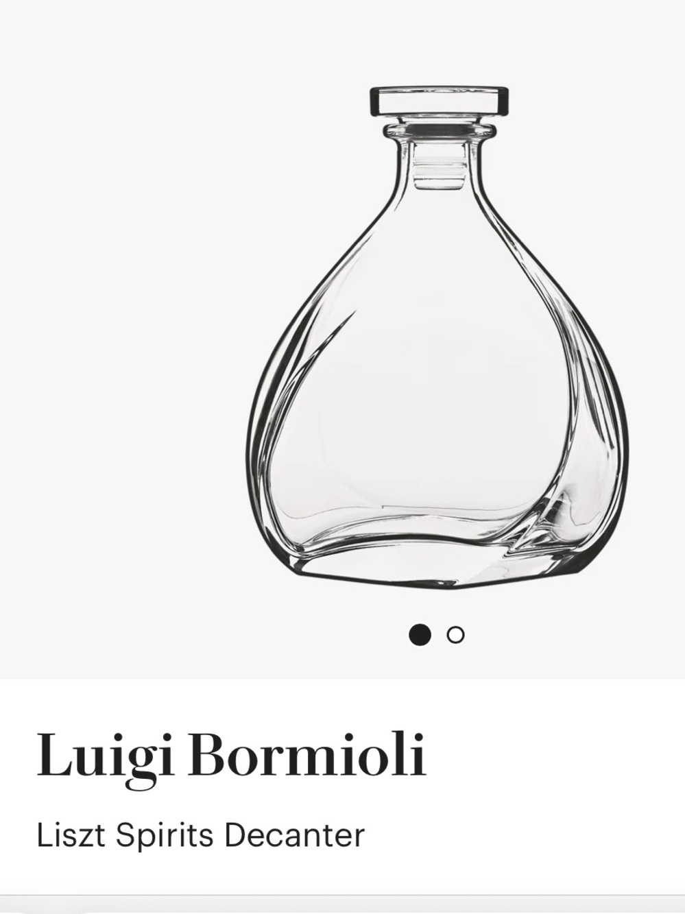 Luigi Bormioli Liszt Clear Glass Spirits Decanter
